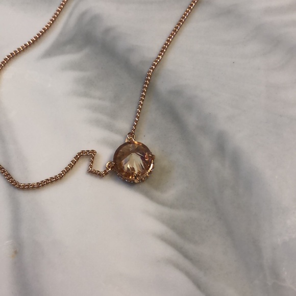 NWT Vince Camuto Rose Gold CZ Rivoli Necklace - Picture 2 of 5